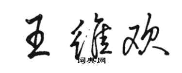 骆恒光王维欢行书个性签名怎么写