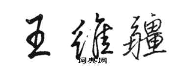 骆恒光王维疆行书个性签名怎么写