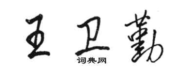 骆恒光王卫勤行书个性签名怎么写