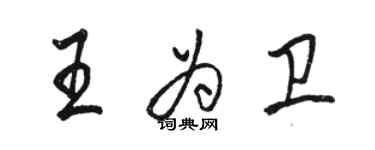 骆恒光王为卫行书个性签名怎么写
