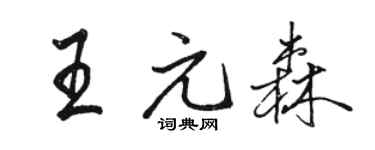 骆恒光王元森行书个性签名怎么写