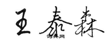 骆恒光王泰森行书个性签名怎么写