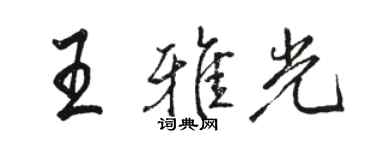 骆恒光王雅光行书个性签名怎么写