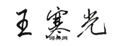 骆恒光王寒光行书个性签名怎么写