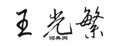 骆恒光王光繁行书个性签名怎么写