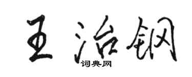 骆恒光王治钢行书个性签名怎么写
