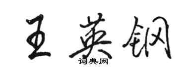 骆恒光王英钢行书个性签名怎么写
