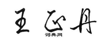 骆恒光王正丹行书个性签名怎么写