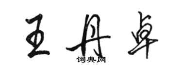骆恒光王丹卓行书个性签名怎么写