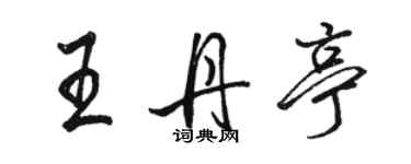 骆恒光王丹亭行书个性签名怎么写