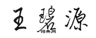 骆恒光王碧源行书个性签名怎么写