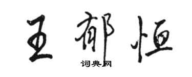 骆恒光王郁恒行书个性签名怎么写