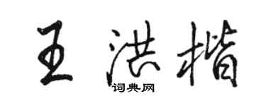 骆恒光王洪楷行书个性签名怎么写