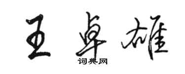 骆恒光王卓雄行书个性签名怎么写
