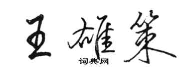 骆恒光王雄策行书个性签名怎么写