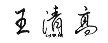 骆恒光王清高行书个性签名怎么写