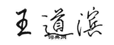 骆恒光王道滨行书个性签名怎么写