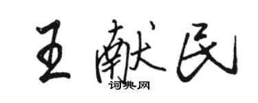 骆恒光王献民行书个性签名怎么写