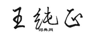骆恒光王纯正行书个性签名怎么写