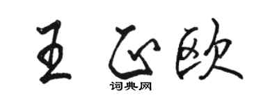 骆恒光王正欧行书个性签名怎么写