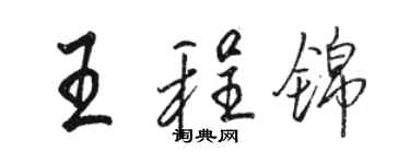 骆恒光王程锦行书个性签名怎么写