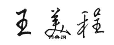 骆恒光王美程行书个性签名怎么写
