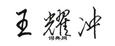 骆恒光王耀冲行书个性签名怎么写