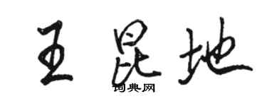 骆恒光王昆地行书个性签名怎么写