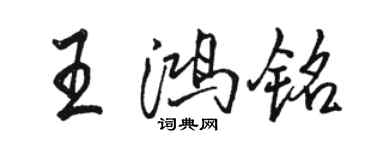 骆恒光王鸿铭行书个性签名怎么写