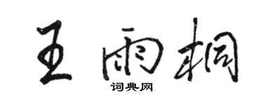 骆恒光王雨桐行书个性签名怎么写