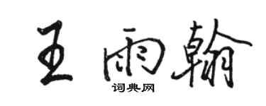 骆恒光王雨翰行书个性签名怎么写