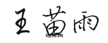 骆恒光王苗雨行书个性签名怎么写