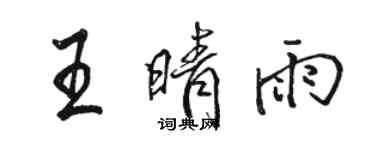 骆恒光王晴雨行书个性签名怎么写