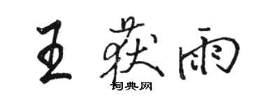 骆恒光王获雨行书个性签名怎么写