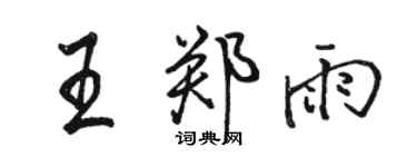 骆恒光王郑雨行书个性签名怎么写