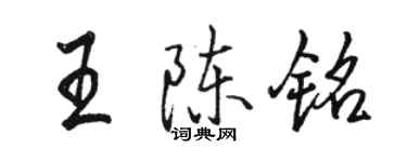 骆恒光王陈铭行书个性签名怎么写