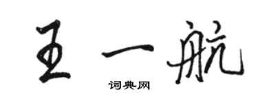 骆恒光王一航行书个性签名怎么写