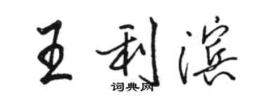 骆恒光王利滨行书个性签名怎么写