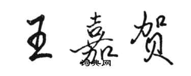 骆恒光王嘉贺行书个性签名怎么写