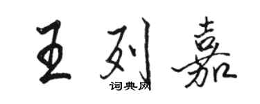 骆恒光王列嘉行书个性签名怎么写