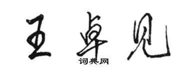 骆恒光王卓见行书个性签名怎么写