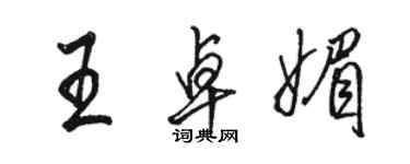 骆恒光王卓媚行书个性签名怎么写