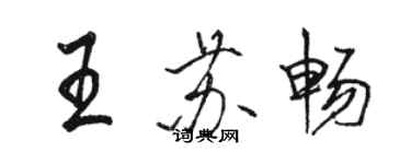 骆恒光王苏畅行书个性签名怎么写