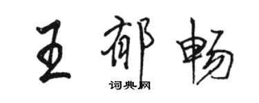 骆恒光王郁畅行书个性签名怎么写