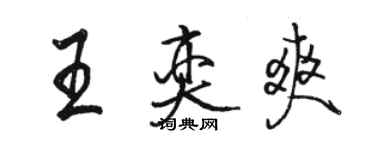 骆恒光王奕爽行书个性签名怎么写