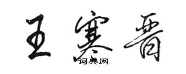 骆恒光王寒晋行书个性签名怎么写