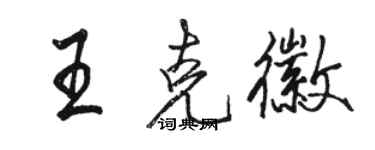 骆恒光王克徽行书个性签名怎么写