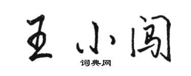 骆恒光王小闯行书个性签名怎么写