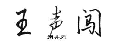 骆恒光王声闯行书个性签名怎么写