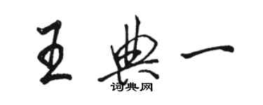 骆恒光王典一行书个性签名怎么写